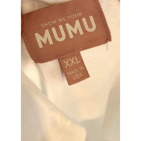 Show Me Your Mumu Jasmine Halter Midi Dress Ivory Luxe Satin XXL - Picture 6 of 9